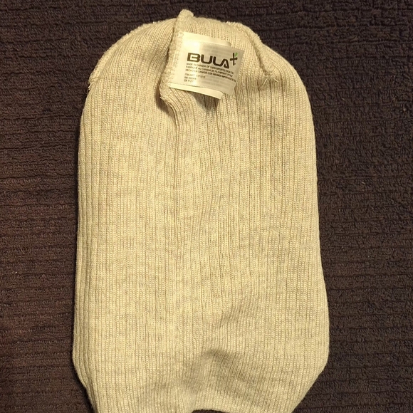 Pair of Rib Knit Beanies - FUQILA & BULA (Grey & Cream) Merino Wool - Picture 5 of 6